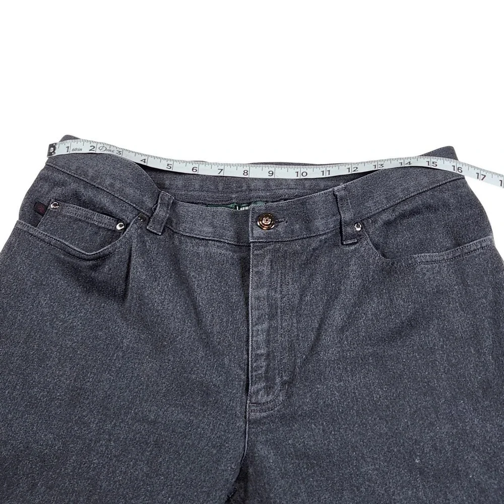 VTG Lauren Jeans Co. (LJC)‎ Dark Gray Washed Black Classic Straight Leg Jeans 12